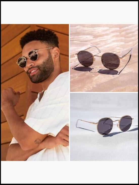 Polarized Round Sunglasses with UV Protection for Casual Outdoor Use